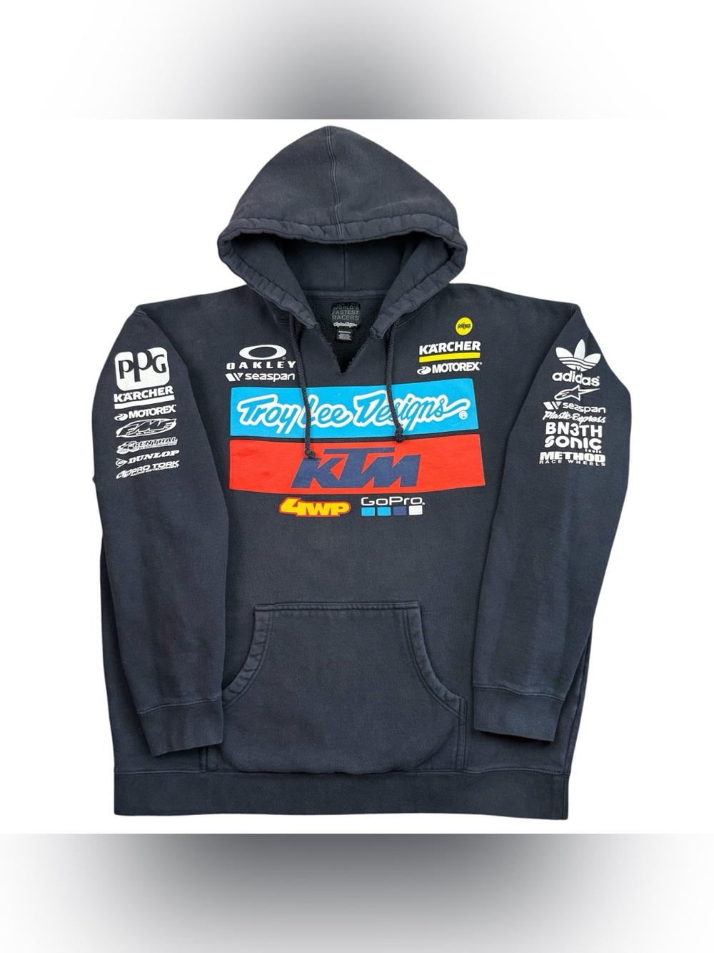 Troy Lee Designs Motocross Racing KTM Oakley Adidas Sponsor Hoodie Sweatshirt XL